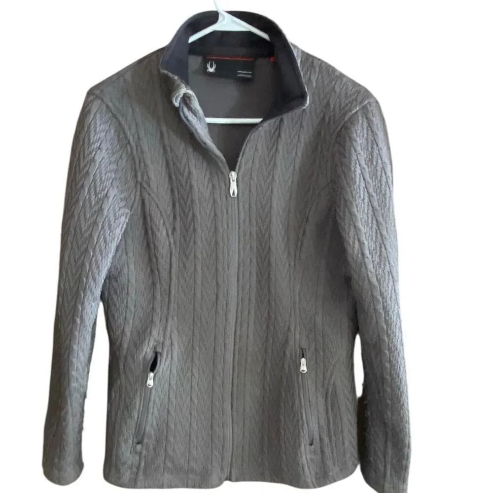 Spyder Gray Zip Jacket Full Zip Fleece Lined Outdoor Performance Women L